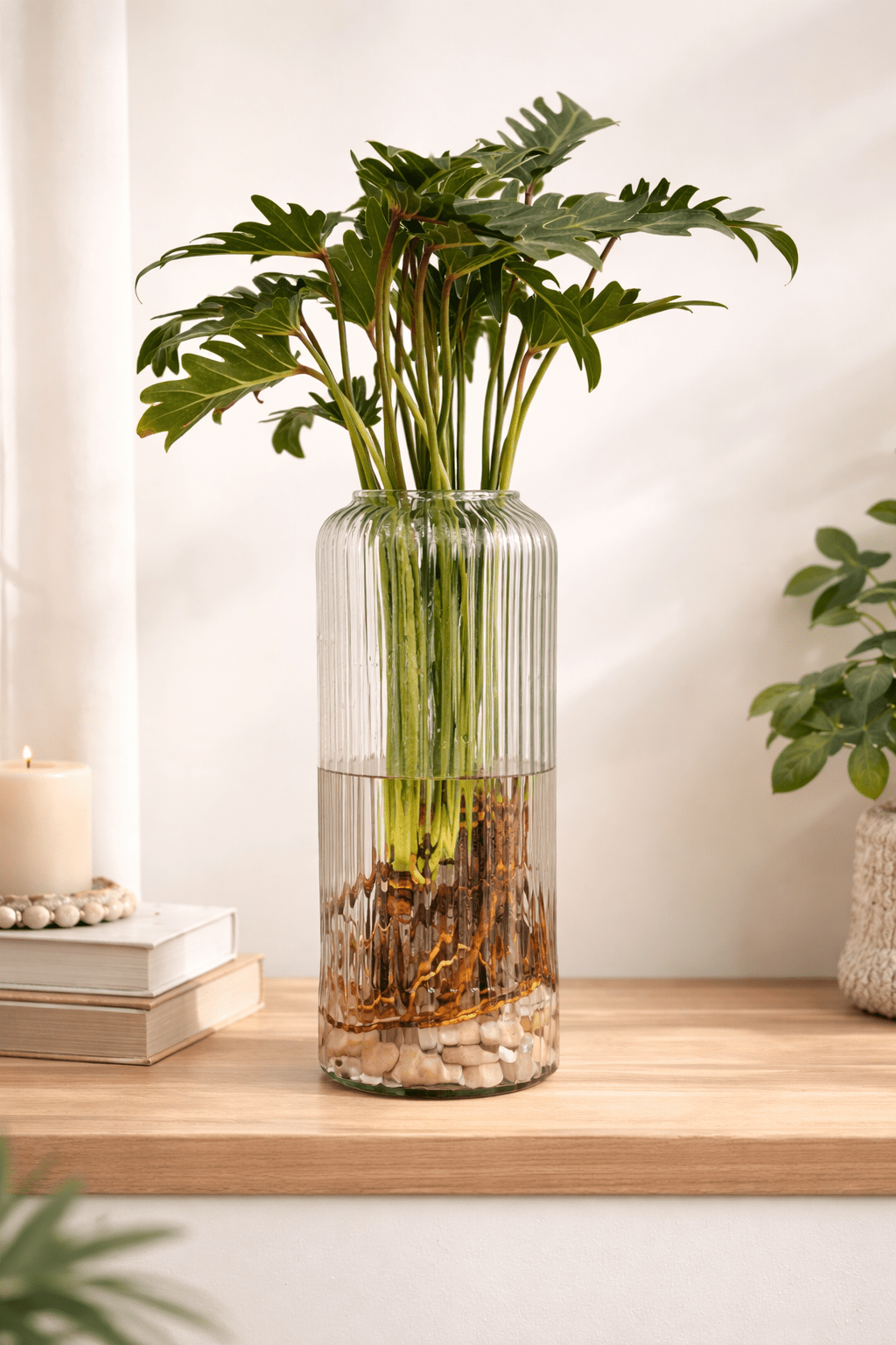 Philodendron in Glass Vase - Bozor GardenWorks