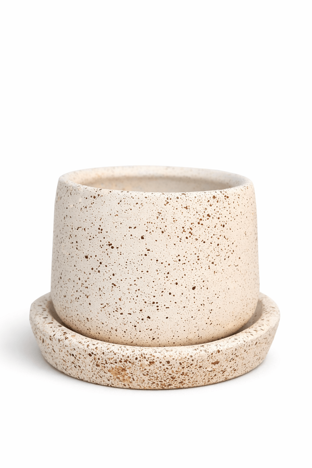 Speckled Pot with Plate - Bozor GardenWorks